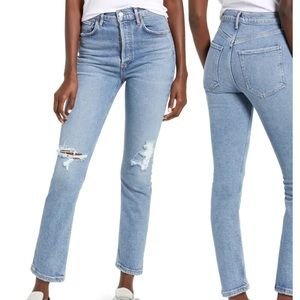 Agolde Riley high rise straight crop